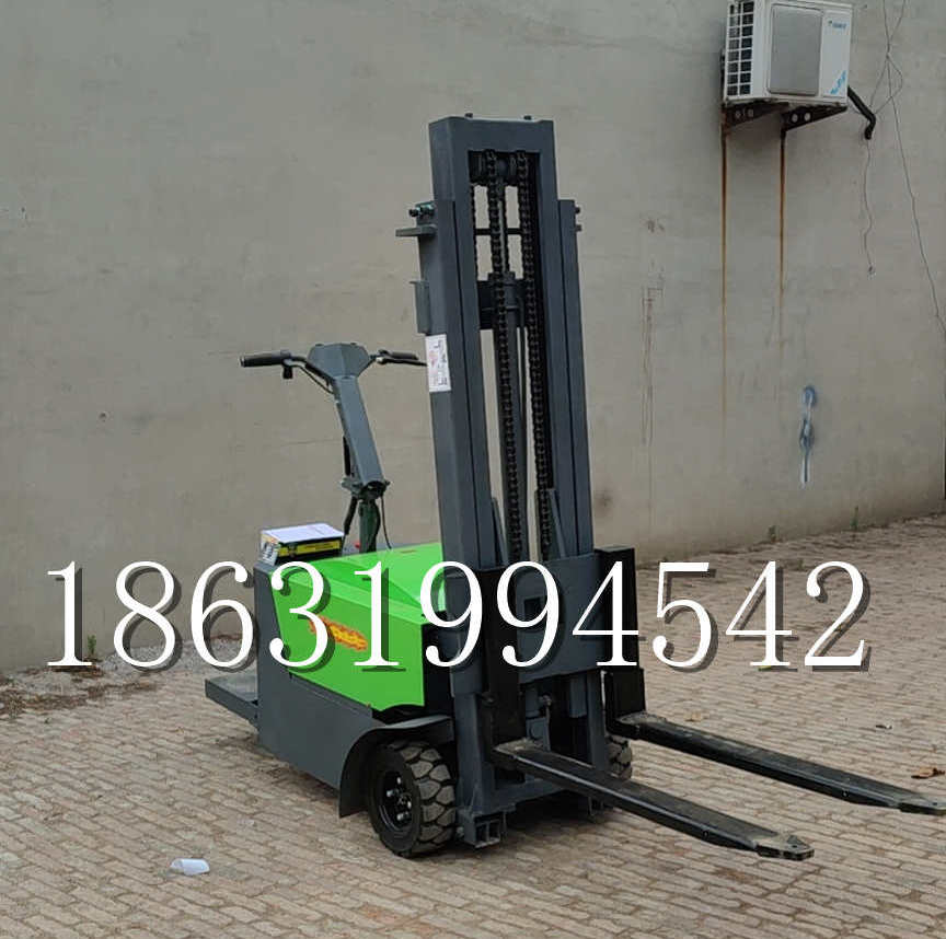 珠晖区优程全电动叉车插腿式堆高车液压装卸车1.5吨升高小型站驾式铲车